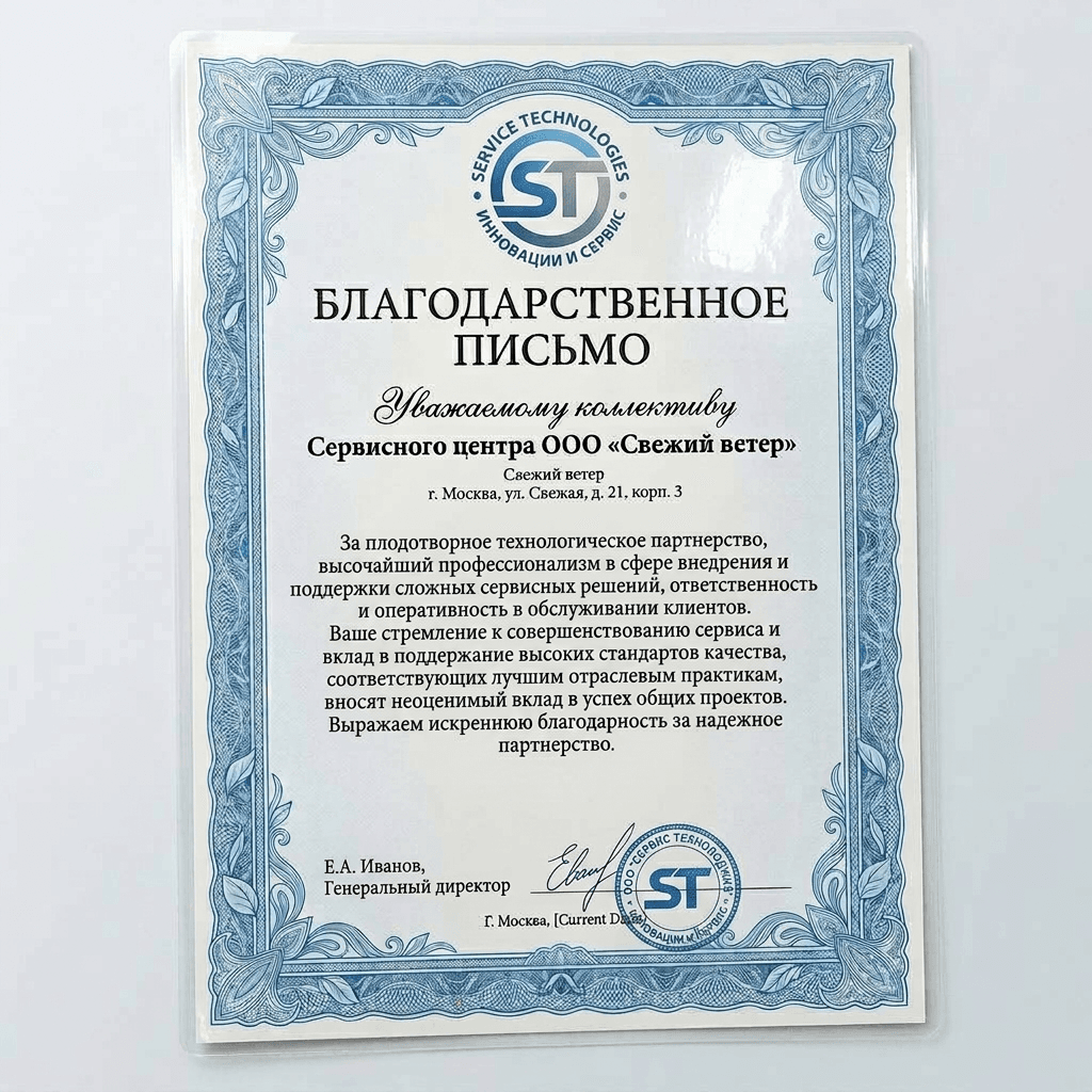 Благодарность от Jura Technologies